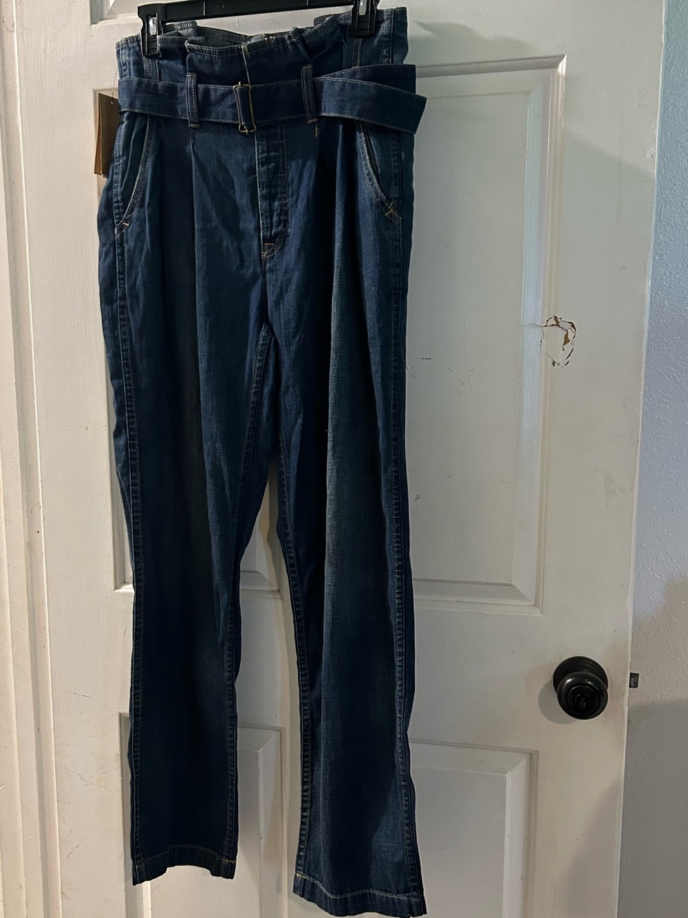 Polo by Ralph Lauren Dark Blue Straight-Leg Jeans with Built-In Belt